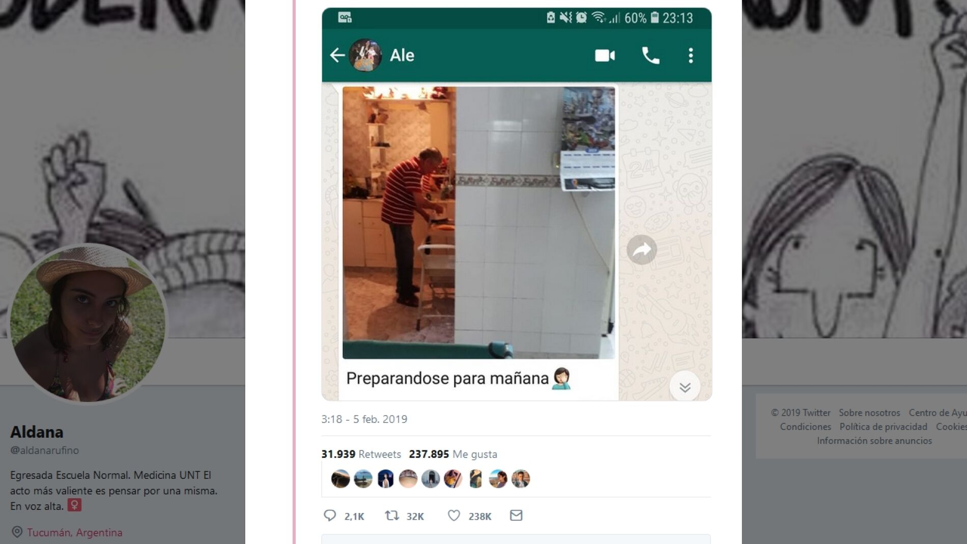 El tuit viral de @aldanarufino