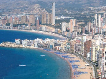 Plano a&eacute;reo de la ciudad de Benidorm