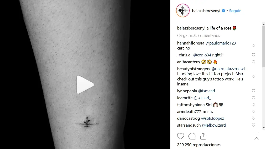 Tatuaje en Instagram