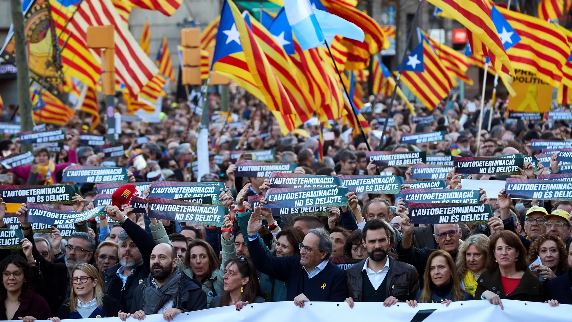 Manifestación en Barcelona contra el juicio al 'procés'