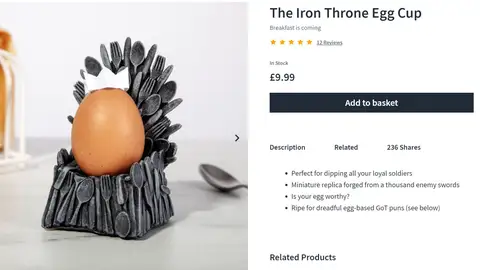 Huevera de Juego de Tronos Huevera de Juego de Tronos