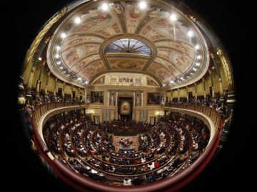 Vista general del hemicl&iacute;co del Congreso de los Diputados donde hoy se celebra la sesi&oacute;n constitutiva de las nuevas Cortes Generales