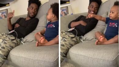 La increíble conversación entre un padre y su pequeño bebé que todavía no sabe hablar
