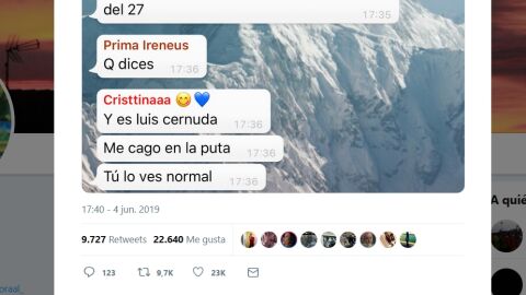 Conversación de WhatsApp viral