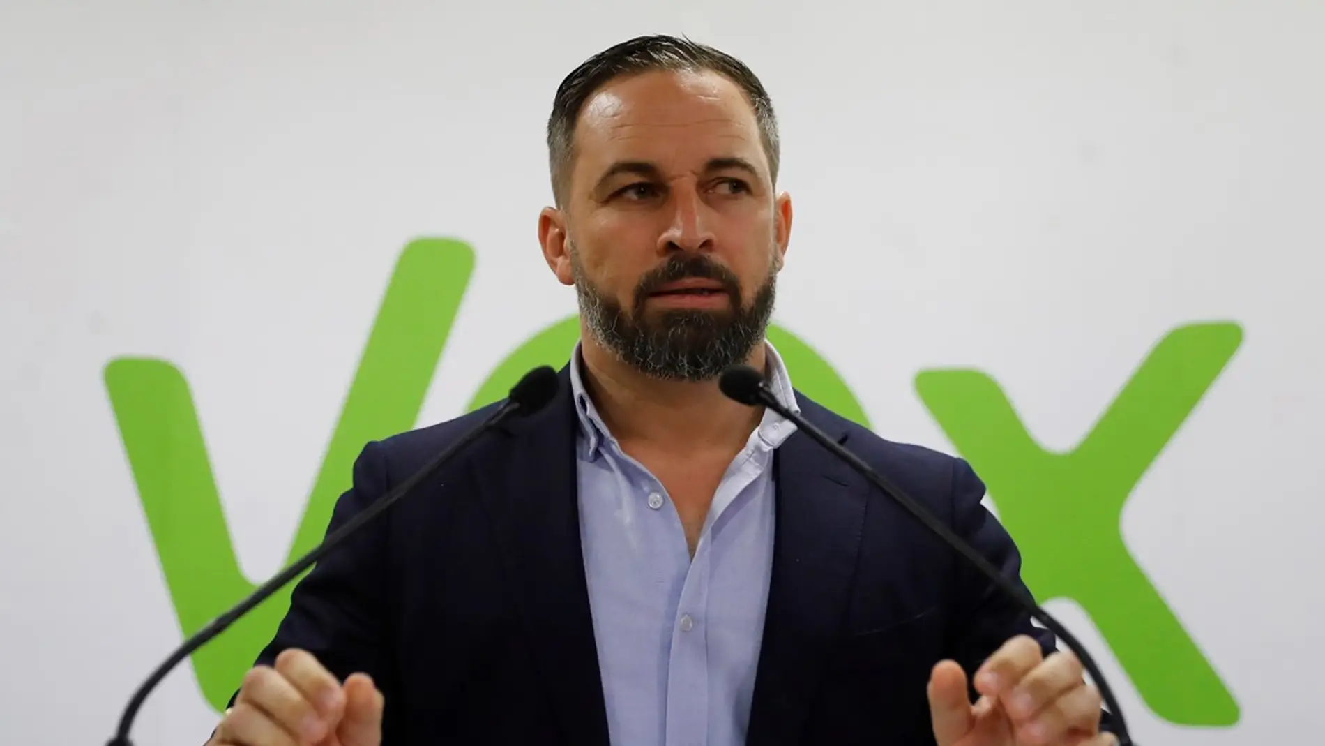 Santiago Abascal ante los medios (Archivo)