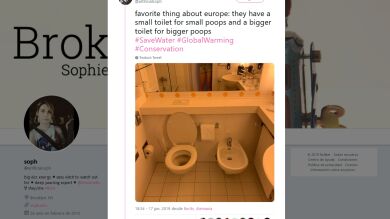 Una americana de viaje en Europa no sabe para que sirve un bidé y las respuestas en Twitter son épicas