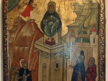 Sime&oacute;n el estilita (Icono del siglo XVI)