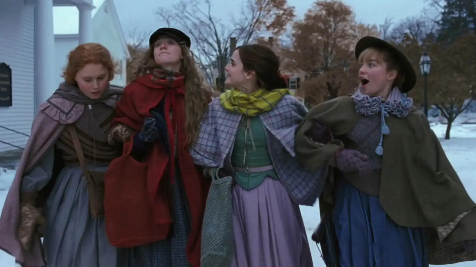 Jo, Beth, Amy y Meg (Saoirse Ronan, Emma Watson, Florence Pugh y Eliza Scanlen) en el tráiler de 'Mujercitas'
