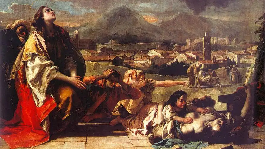 Santa Tecla libera la ciudad de Este de la peste, por Giambattista Tiepolo
