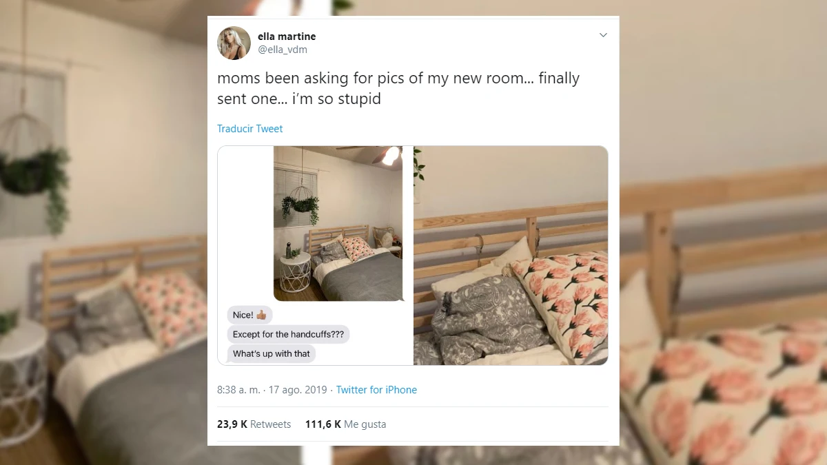 El secreto sexual que descubre su madre al enviarle una foto de su habitación 