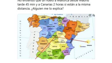 Un tuitero bromea con la localización de Canarias en el mapa de España y las respuestas son épicas