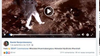 Finge que está en la Luna para denunciar los socavones de su calle en un vídeo viral