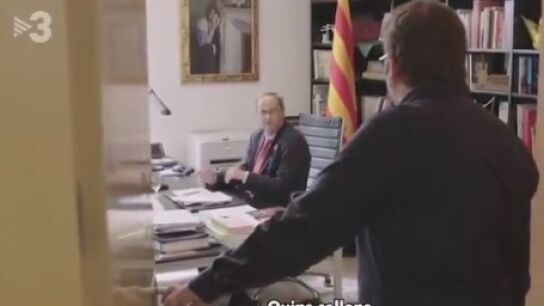 Momento en el que Quim Torra recibe la noticia en su despacho 