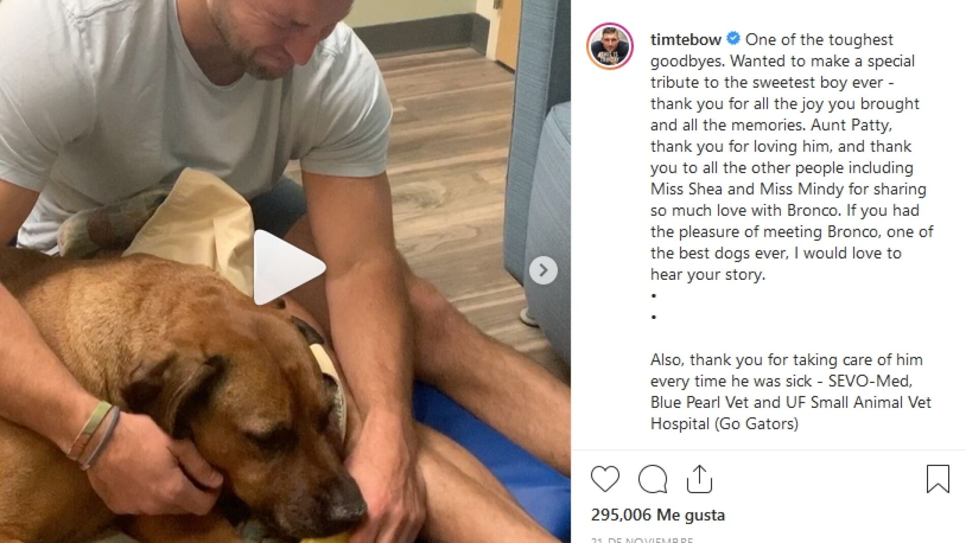 Instagram de Tim Tebow