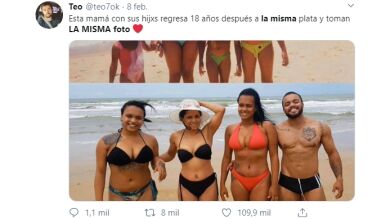 Regresan 18 años después para hacerse la misma foto y se vuelve viral por la doble sorpresa que esconde 