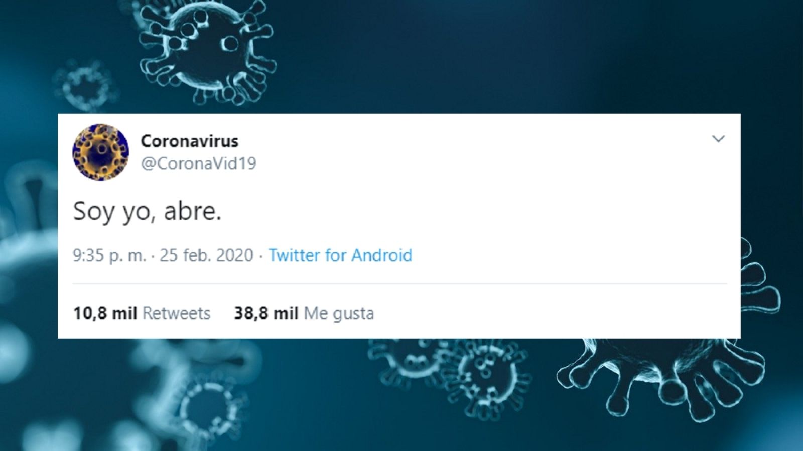 La cuenta del coronavirus en Twitter se vuelve viral: 