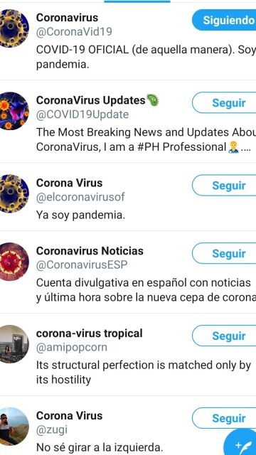 Cuentas del coronavirus