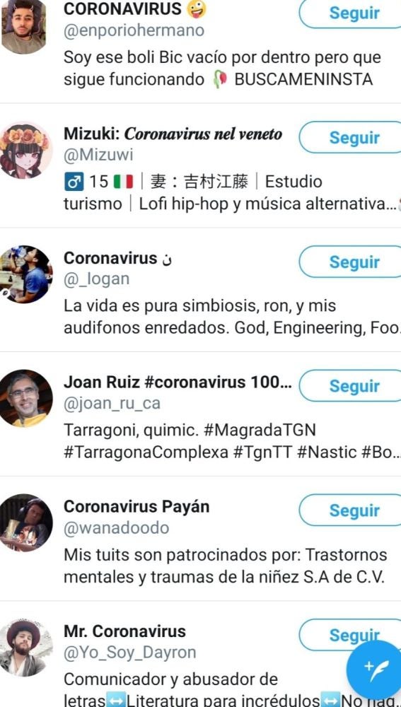 Cuentas del coronavirus