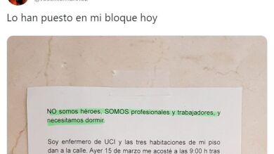 El cartel de un sanitario a sus vecinos durante la crisis del coronavirus que nos obliga reflexionar