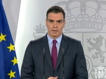 Pedro S&aacute;nchez explica el plan de desescalada en Moncloa