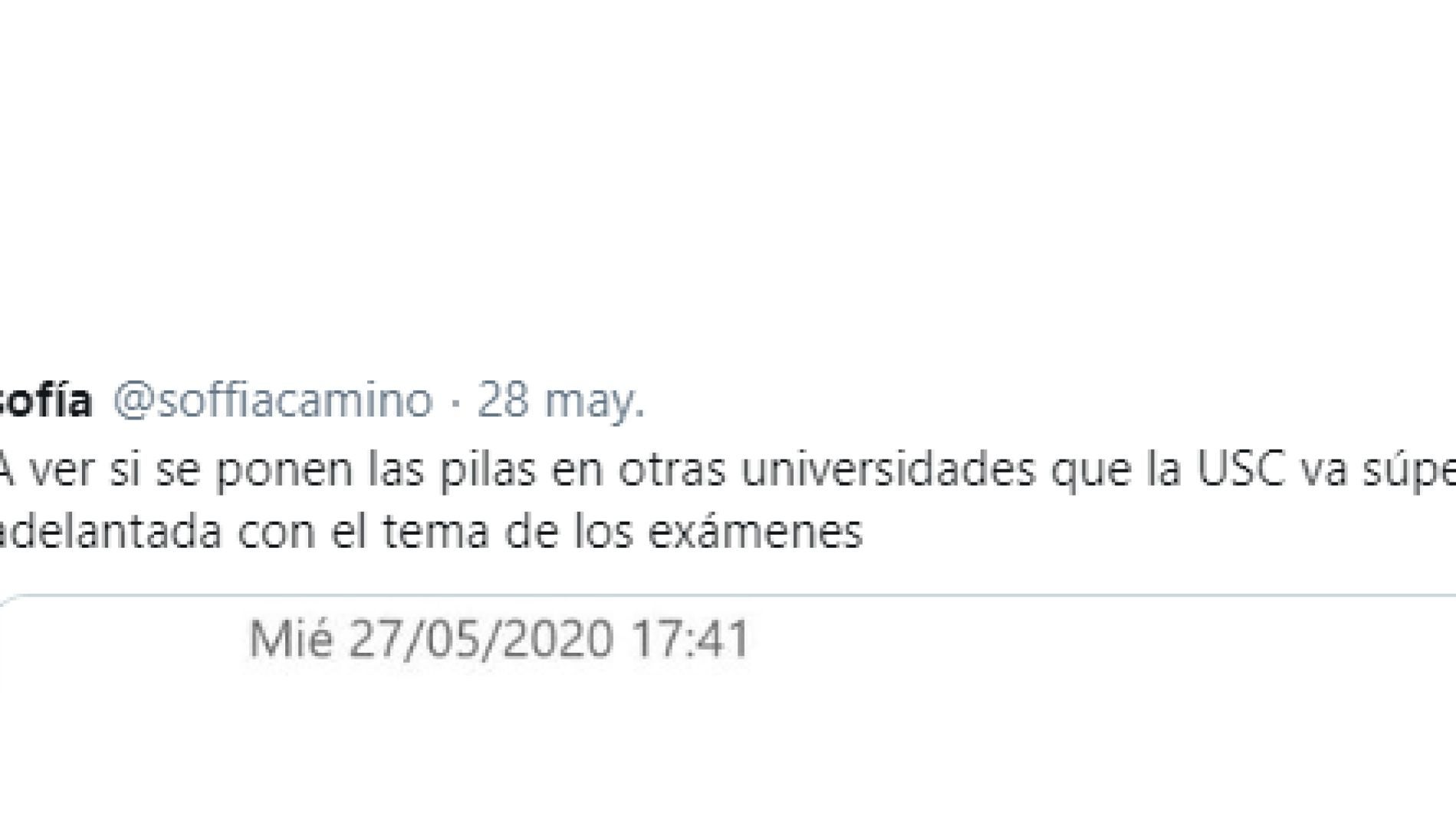 Tuit de @soffiacamino