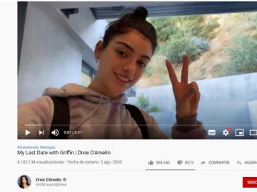 Dixie D'Amelio en su último vídeo de YouTube