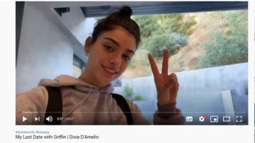 Dixie D'Amelio en su último vídeo de YouTube