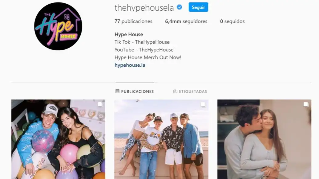 Perfil oficial de The Hype House
