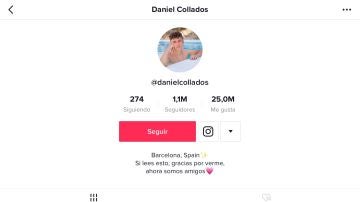 Perfil de Daniel Collados en TikTok