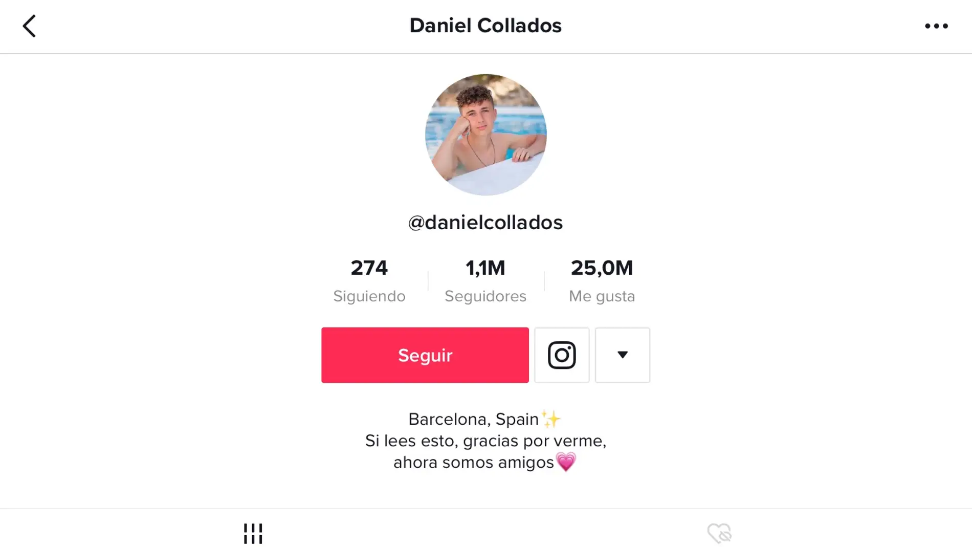 Perfil de Daniel Collados en TikTok