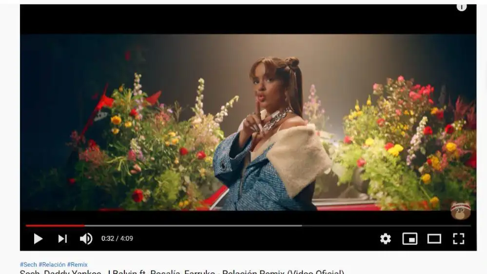 Rosalía en el videoclip de 'Relación Remix' de Sech 