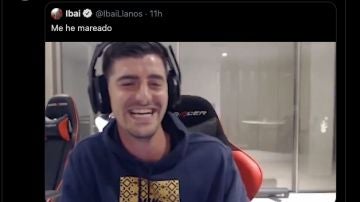 Courtois, en el momento del 'insulto' a Ibai.