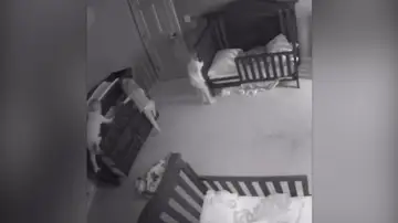 Una cámara de seguridad graba el momento en que tres bebes están apunto de morir aplastados por una comoda