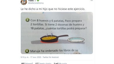 El ejercicio matemático del colegio en el que muchos están viendo un tremendo fallo