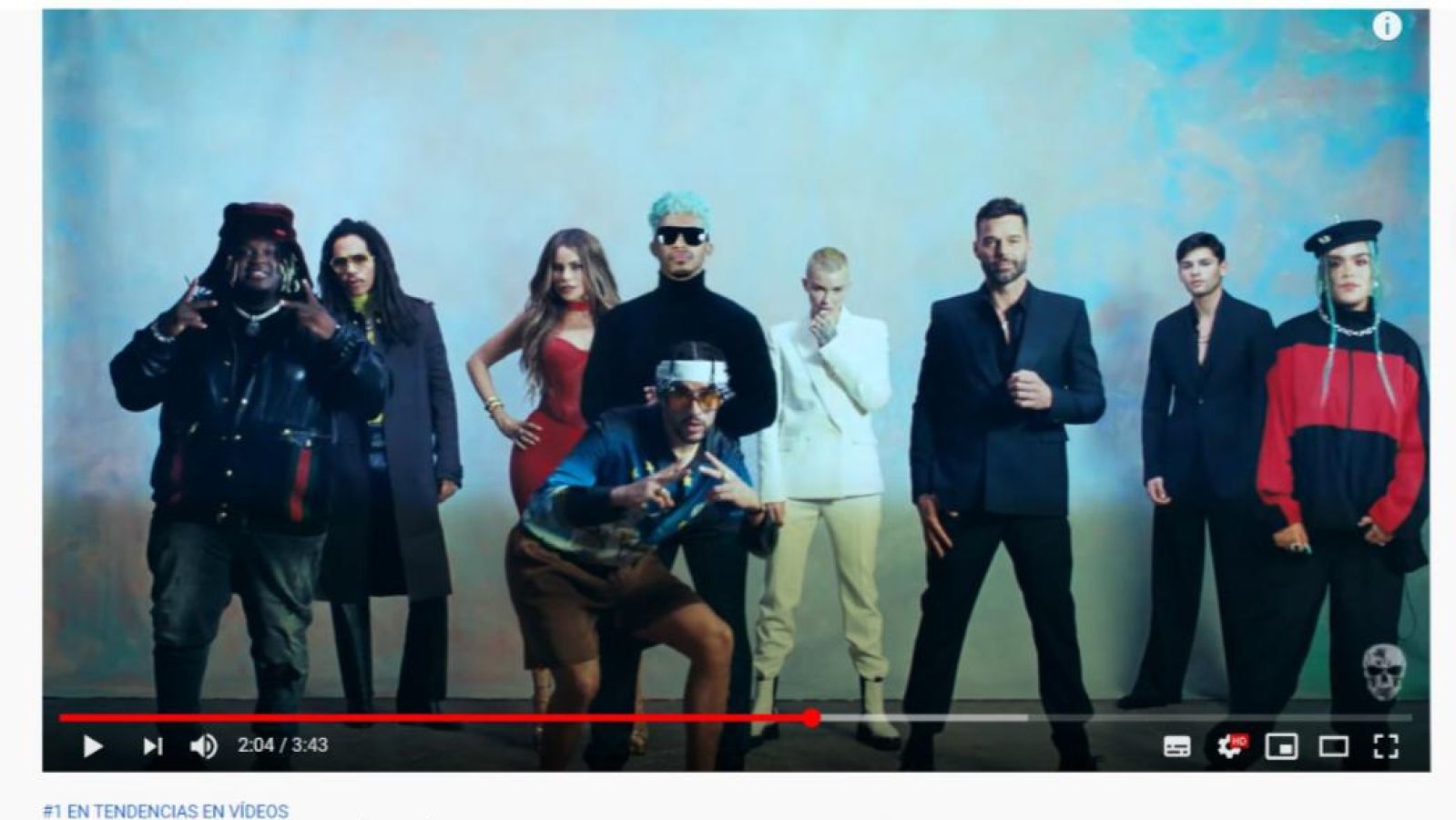 Bad Bunny estrena el videoclip de 'Yo visto así' junto a Sofía Vergara, Ricky Martin, Karol Gy Sech
