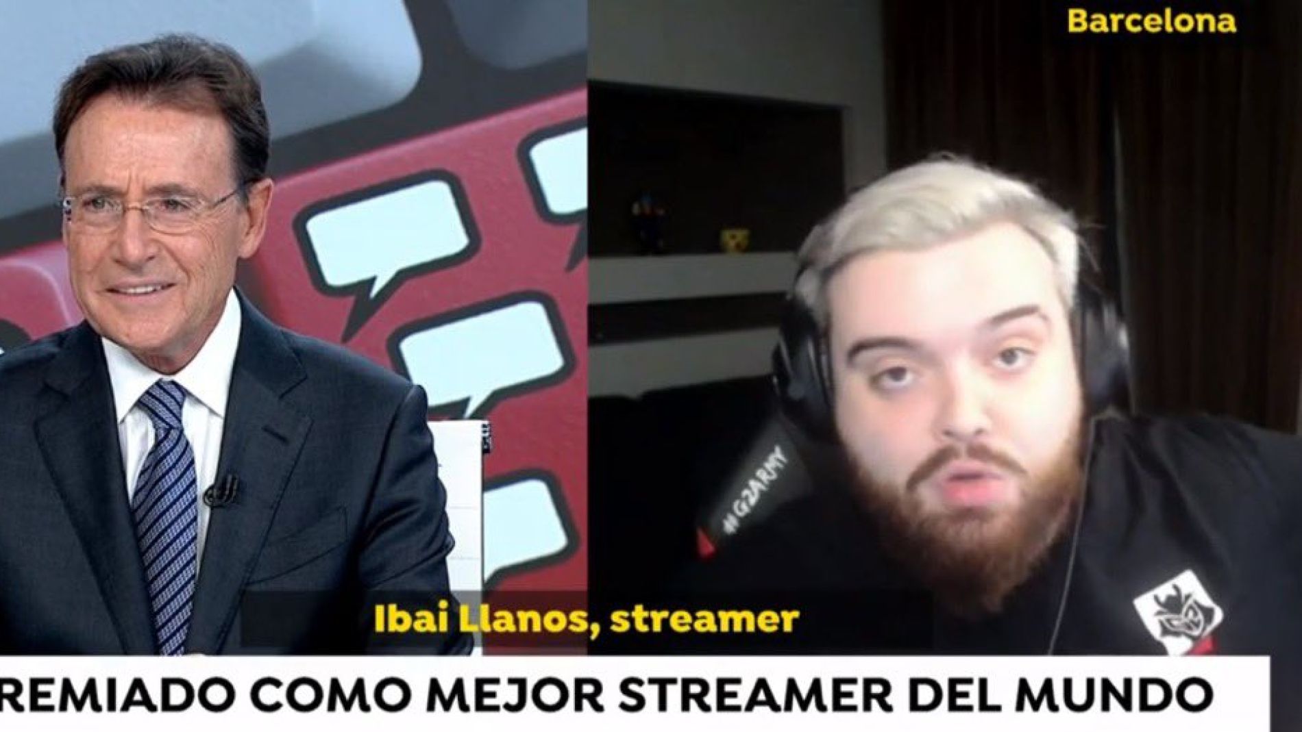 Un momento de la entrevista de Matias Prats a Ibai