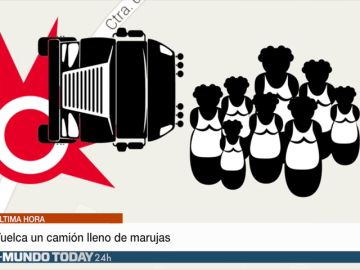 Vuelca un cami&oacute;n lleno de marujas