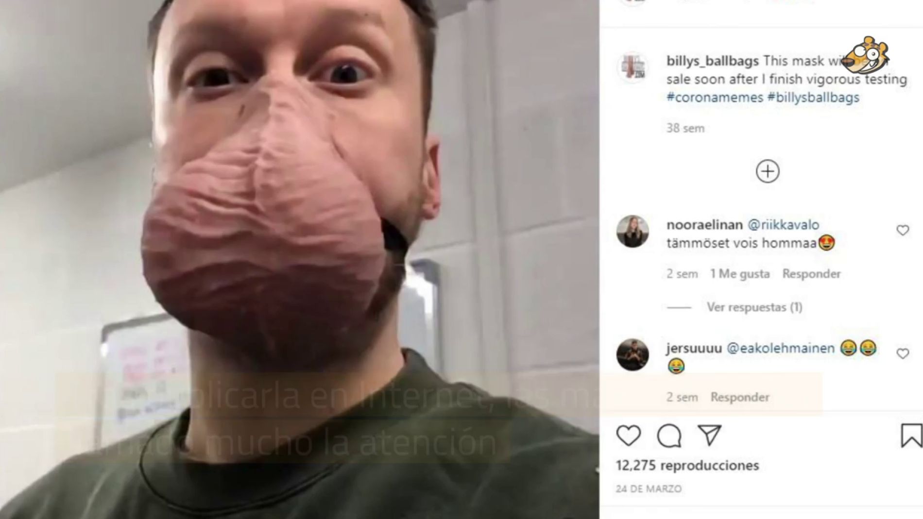 As&iacute; es la mascarilla con forma de escroto que se ha agotado en pocos d&iacute;as 