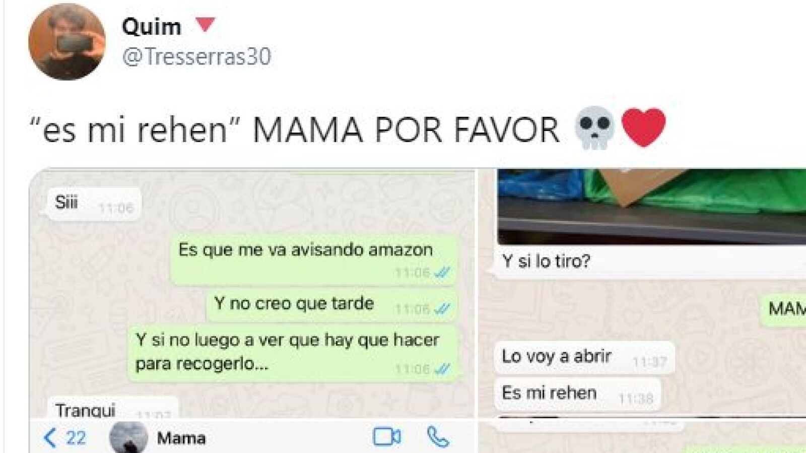 Una madre amenaza a su hijo por WhatsApp y la divertida conversación está arrasando en Twitter