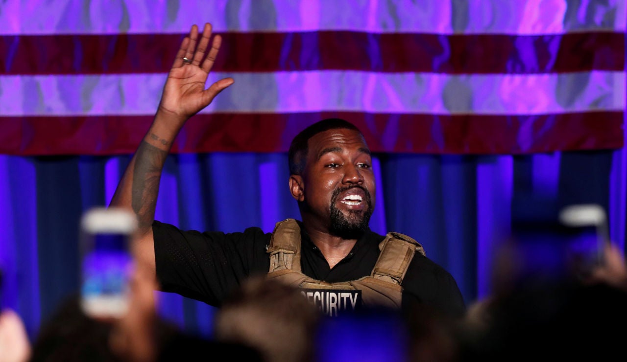 Kanye West durante su campaña electoral