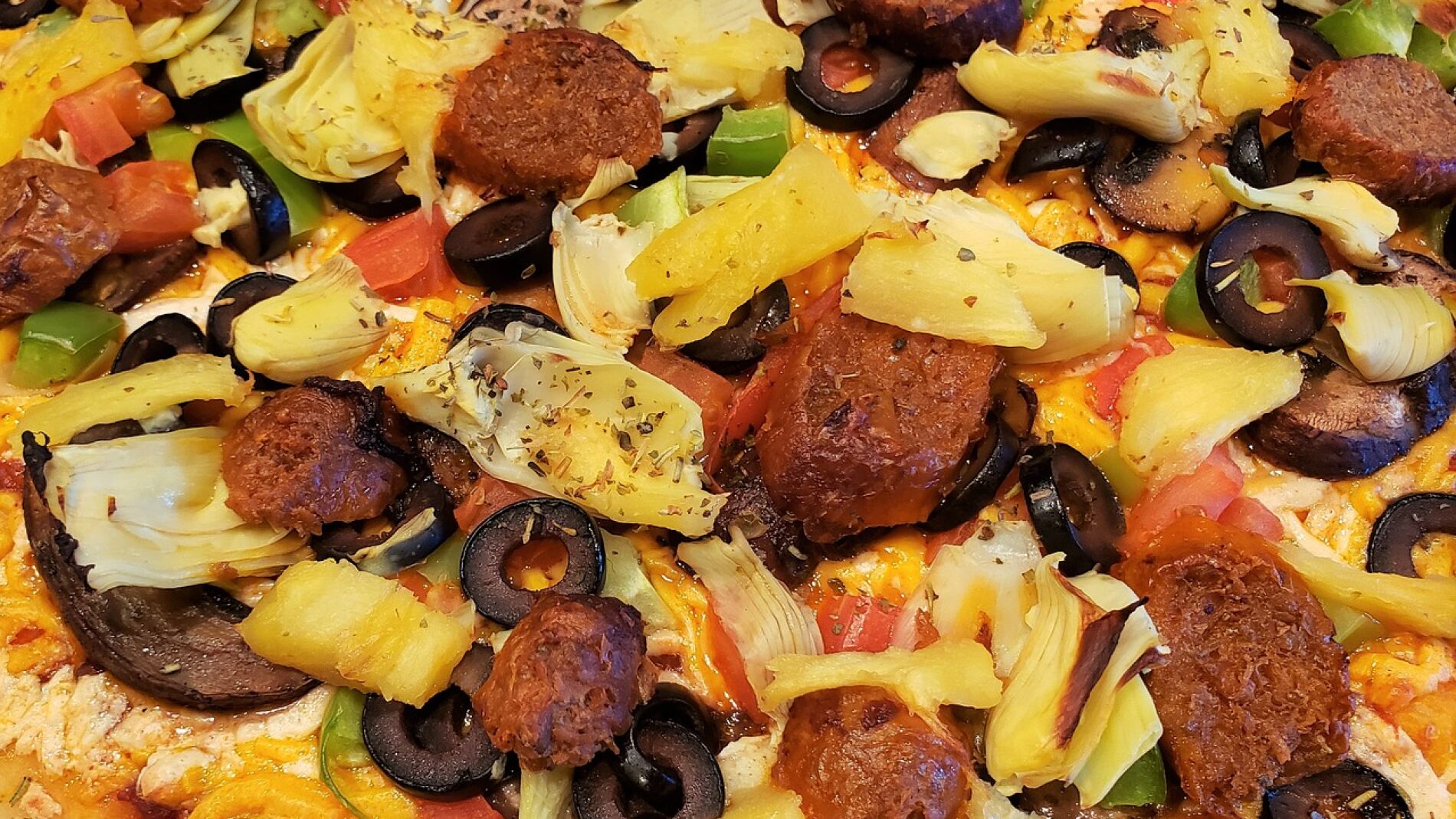 Pizza con pi&ntilde;a