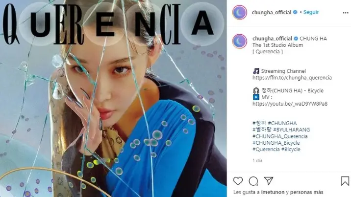Chungha en la portada de su disco 'Querencia'