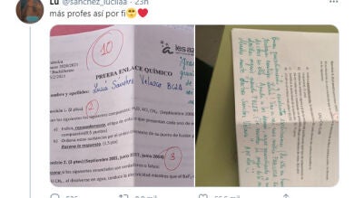 Un profesor deja este motivador mensaje a una alumna que sacó un 10 y conquista Twitter
