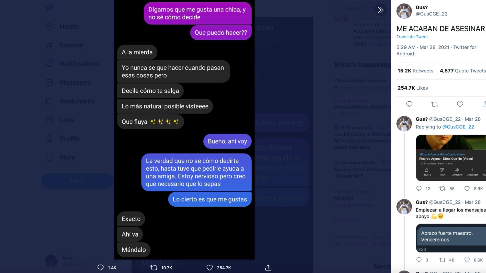 Captura mensajes