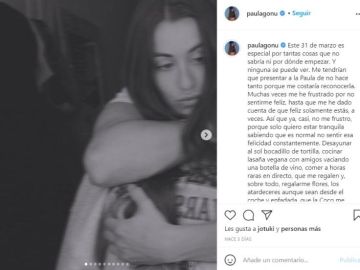Paula Gonu en su Instagram 