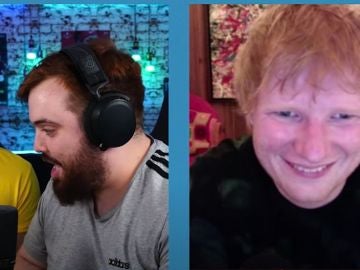 Barbe, Ibai y Ed Sheeran, en un momento de la entrevista
