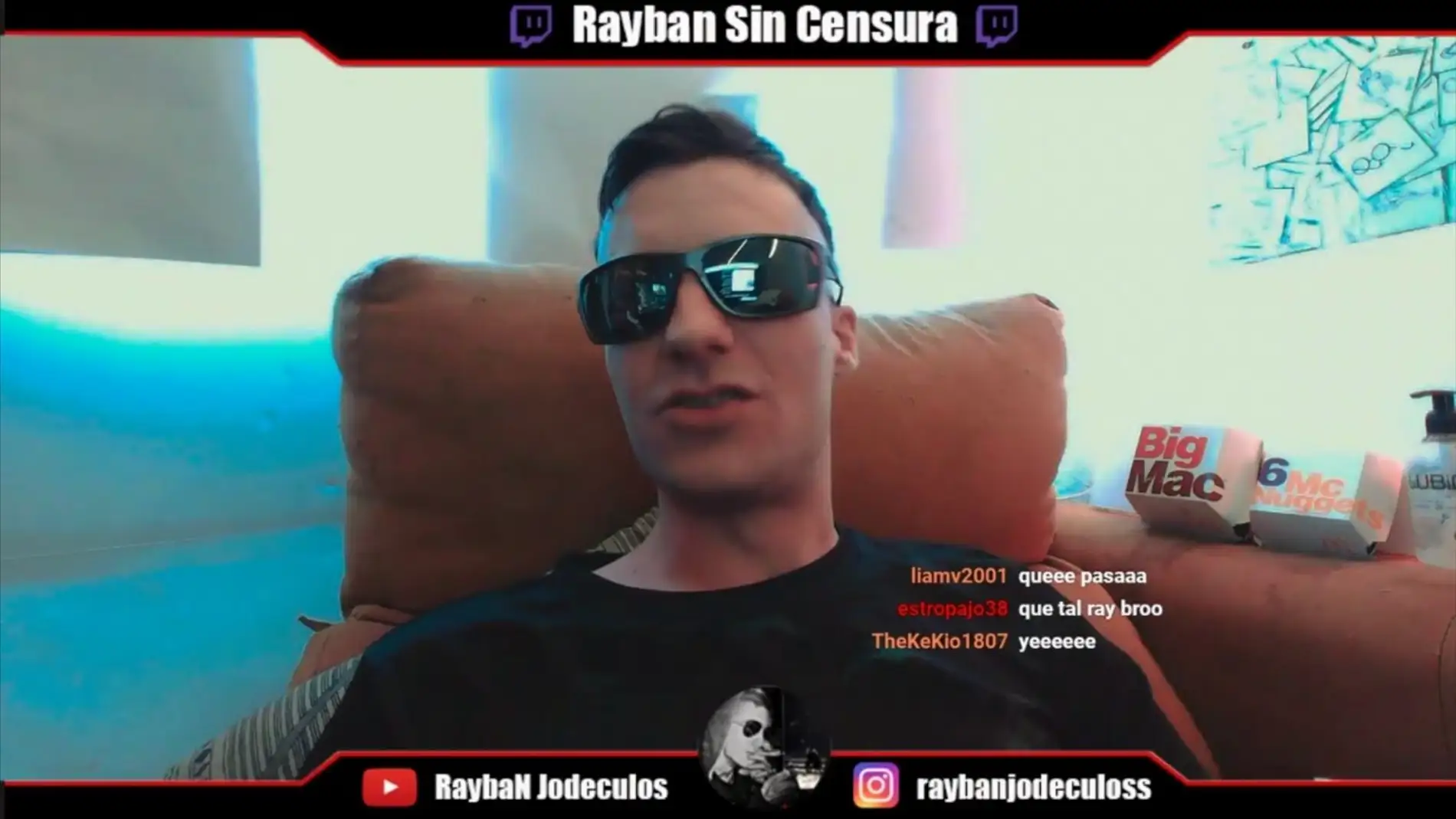 El polémico streamer en un directo para Twitch