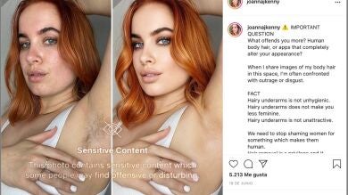 Una influencer se vuelve viral al normalizar su bigote tiñéndoselo de colores