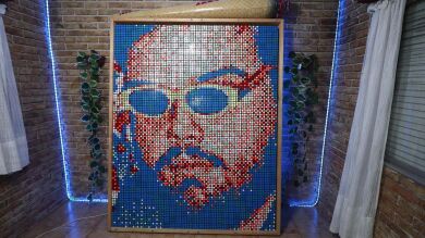 Un Ibai gigante hecho con cubos de Rubik: así es el homenaje más loco al streamer