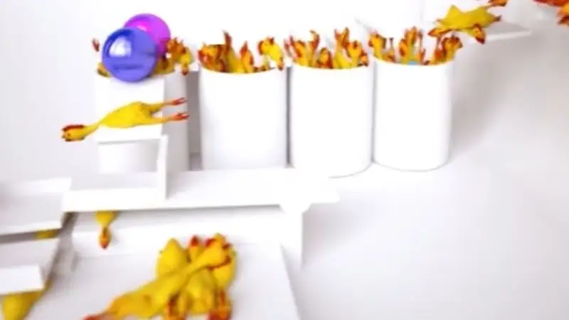 El vídeo de Jurassic Park con pollos de goma